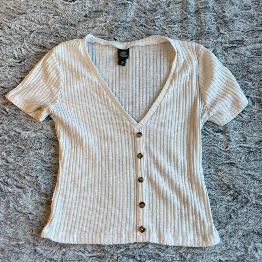 Simple White V-Neck